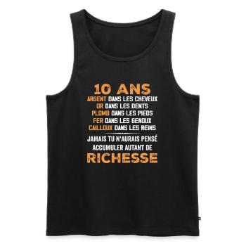 10 Ans Cadeau D'anniversaire Drôle Cadeau 10 ans - Débardeur bio Premium Homme - noir - Devant - Michal (187cm)