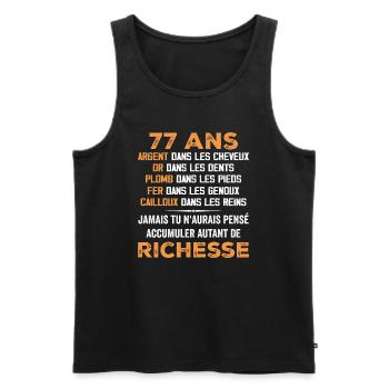 77 Jahre alt Geburtstagsgeschenk lustiges Geschenk 77 Jahre alt - Männer Premium Bio Tank Top - Schwarz - Vorne - AI Model Male 178 light (178cm)