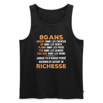 80 Ans Cadeau D'anniversaire Drôle Cadeau 80 ans - Débardeur bio Premium Homme - noir - Devant - Michal (187cm)