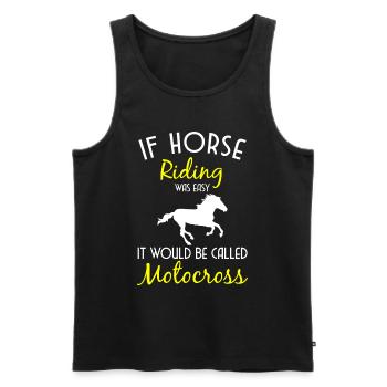 Pferd Reitsport Reiterhof - Männer Premium Bio Tank Top - Schwarz - Vorne - Michal (187cm)