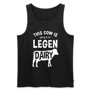 Vache Fermière Moo Animal Love - Débardeur bio Premium Homme - noir - Devant - AI Model Male 178 light (178cm)