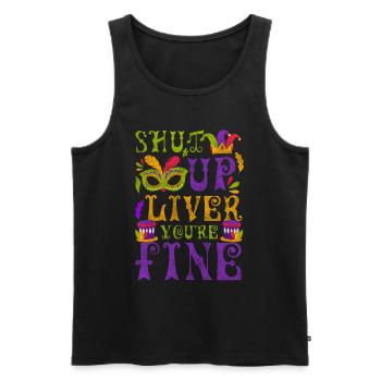 Mardi Gras Music Fun - Men's Premium Organic Tank Top - black - Front - AI Model Male 178 light (178cm)