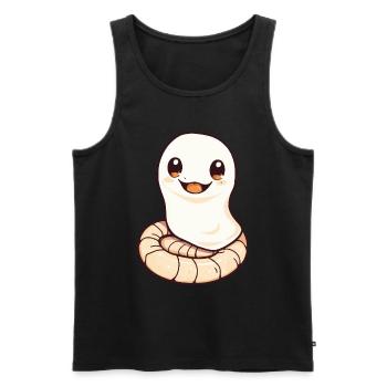 Serpent Cobra Halloween Bande Dessinée Fantôme - Débardeur bio Premium Homme - noir - Devant - AI Model Male 178 light (178cm)
