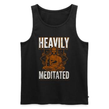 Méditation Salut Pleine conscience Tao - Débardeur bio Premium Homme - noir - Devant - Michal (187cm)