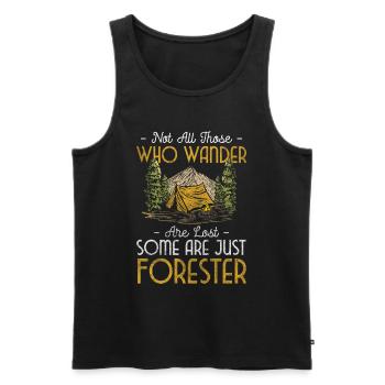 Forestier Bien-être animal Protection de l’environnement Arbres - Débardeur bio Premium Homme - noir - Devant - Michal (187cm)