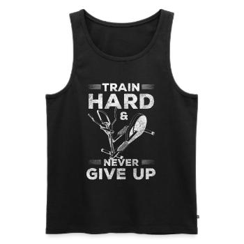 Crosstrainer Training Workout Trainer - Männer Premium Bio Tank Top - Schwarz - Vorne - AI Model Male 178 light (178cm)