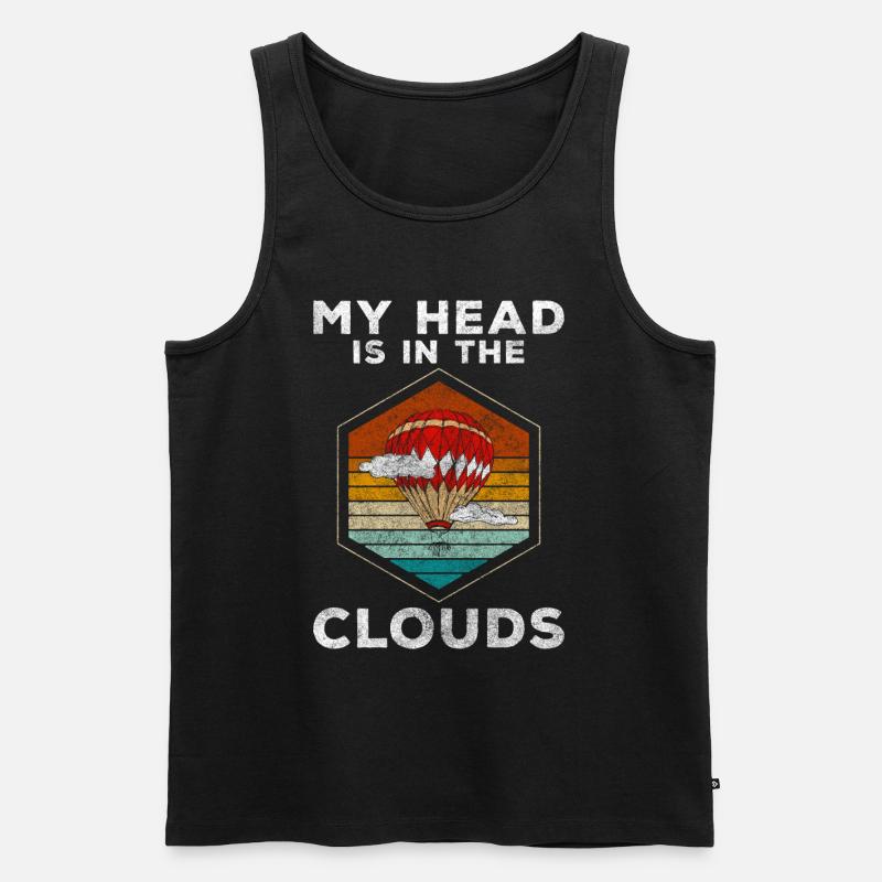 Ballonfahrer Abenteuerlich Blau - Männer Premium Bio Tank Top - Schwarz
