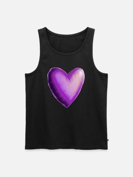 Herz lila violett Geschenkidee - Männer Premium Bio Tank Top - Schwarz