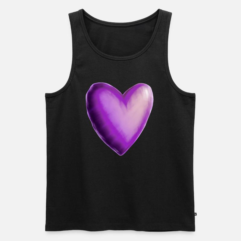 Herz lila violett Geschenkidee - Männer Premium Bio Tank Top - Schwarz