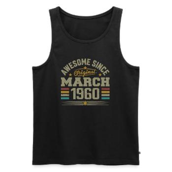 März 1960 Geburtstag Vintage Geschenkidee aus den 1960er Jahren - Männer Premium Bio Tank Top - Schwarz - Vorne - Michal (187cm)