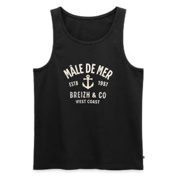 Mâle de Mer Breizh Co - Débardeur bio Premium Homme - noir - Devant - Michal (187cm)