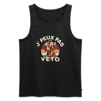 J peux pas j ai véto - Débardeur bio Premium Homme - noir - Devant - Michal (187cm)