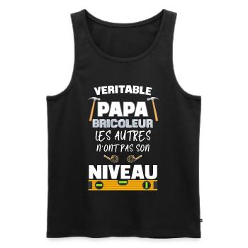 Le meilleur, le vrai bricoleur c'est papa - Débardeur bio Premium Homme - noir - Devant - Michal (187cm)