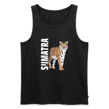Sumatra - Tiger - Männer Premium Bio Tank Top - Schwarz - Vorne - AI Model Male 178 light (178cm)