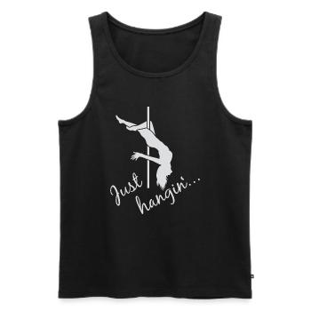 Pole fitness polnastics Just hangin - Men's Premium Organic Tank Top - black - Front - AI Model Male 178 light (178cm)