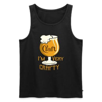 Craft beer funny design - I'm very crafty - Men's Premium Organic Tank Top - black - Front - AI Model Male 178 light (178cm)