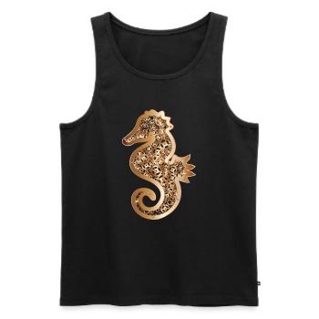 Steampunk seahorse abstract design - Men's Premium Organic Tank Top - black - Front - AI Model Male 178 light (178cm)