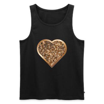 Steampunk heart abstract design - Men's Premium Organic Tank Top - black - Front - AI Model Male 178 light (178cm)