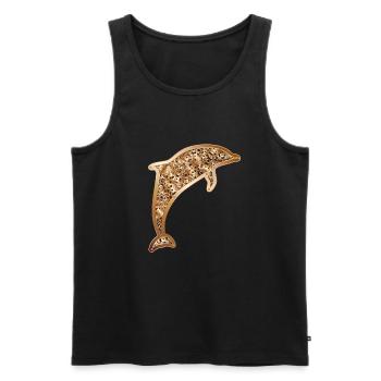 Steampunk dolphin abstract design - Men's Premium Organic Tank Top - black - Front - AI Model Male 178 light (178cm)