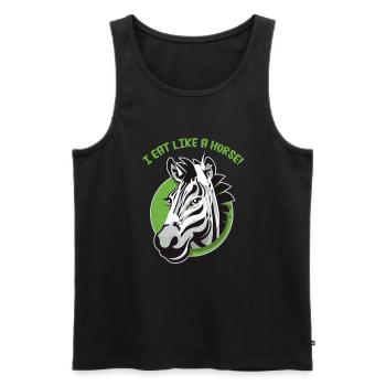 I eat like a horse - funny cute zebra design - Men's Premium Organic Tank Top - black - Front - Michal (187cm)