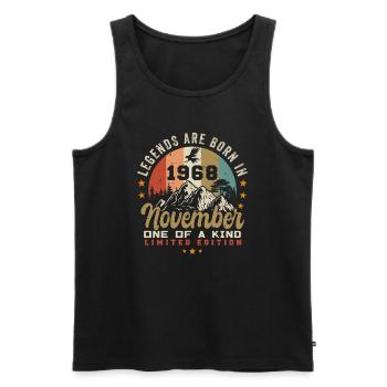 November 1968 Geburtstagsgeschenk - 1968 november - Männer Premium Bio Tank Top - Schwarz - Vorne - Michal (187cm)