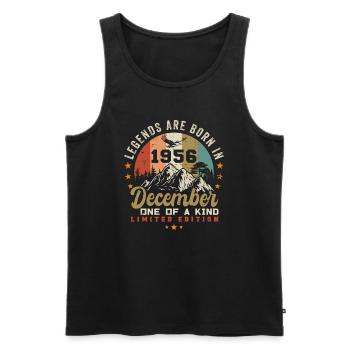 The Legends were published in December 1956 - Retro 1956 - Men's Premium Organic Tank Top - black - Front - AI Model Male 178 light (178cm)