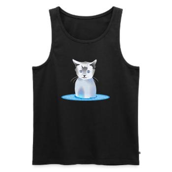 Katze - Männer Premium Bio Tank Top - Schwarz - Vorne - Michal (187cm)