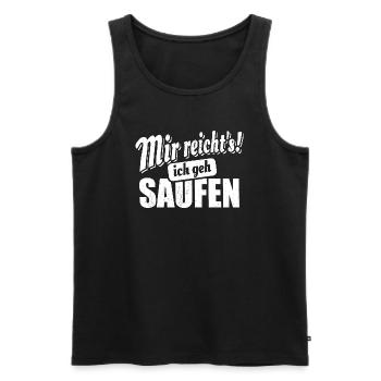 Mir reicht's ich geh saufen - Spruch - Männer Premium Bio Tank Top - Schwarz - Vorne - Michal (187cm)