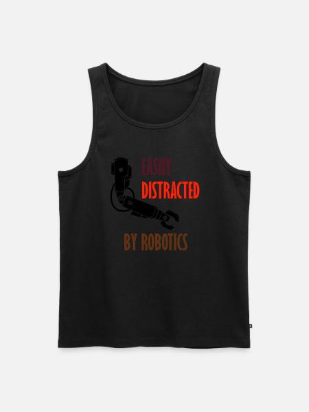 Abgelenkt durch Roboter Professional Coding - Männer Premium Bio Tank Top - Schwarz