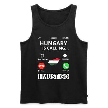 Ungarn Flagge Ungarische Fahne Balaton Hungary - Männer Premium Bio Tank Top - Schwarz - Vorne - AI Model Male 178 light (178cm)