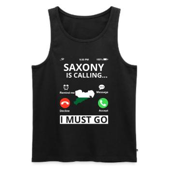 Sachsen Flagge Sächsische Fahne Ossi Urlaub SN - Männer Premium Bio Tank Top - Schwarz - Vorne - AI Model Male 178 light (178cm)