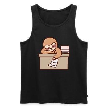 Sloth Working Falling Asleep Office Tired Monday - Men's Premium Organic Tank Top - black - Front - AI Model Male 178 light (178cm)