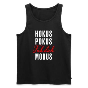 Hokus Pokus Fick Dich Modus - Männer Premium Bio Tank Top - Schwarz - Vorne - Michal (187cm)