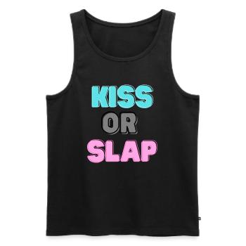 Kiss Or Slap - Männer Premium Bio Tank Top - Schwarz - Vorne - AI Model Male 178 light (178cm)