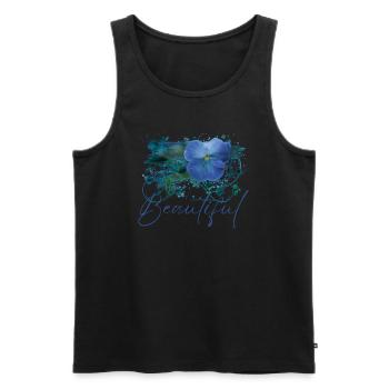 Beautiful Dana Flowers - Men's Premium Organic Tank Top - black - Front - AI Model Male 178 light (178cm)