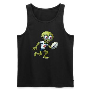 Rugby Alien - Männer Premium Bio Tank Top - Schwarz - Vorne - Michal (187cm)