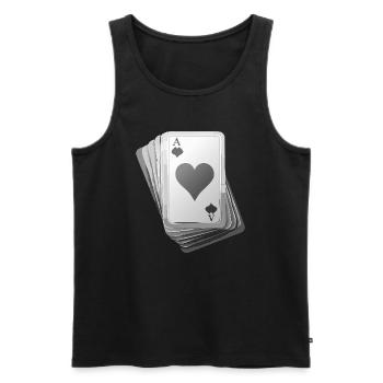 Cards black/white - Männer Premium Bio Tank Top - Schwarz - Vorne - Michal (187cm)