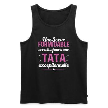 Une sœur formidable donne une tata exceptionnelle - Débardeur bio Premium Homme - noir - Devant - Michal (187cm)