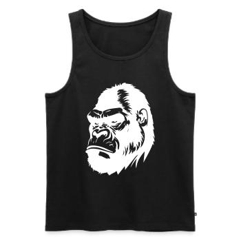 Gorilla Symbol Silhouette - Männer Premium Bio Tank Top - Schwarz - Vorne - Michal (187cm)