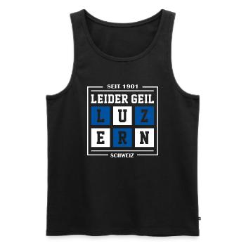 Luzern - Männer Premium Bio Tank Top - Schwarz - Vorne - AI Model Male 178 light (178cm)