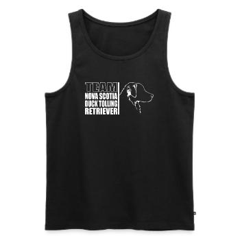 ÉQUIPE Nouvelle-Écosse Duck Tolling Retriever Wilsigns - Débardeur bio Premium Homme - noir - Devant - AI Model Male 178 light (178cm)
