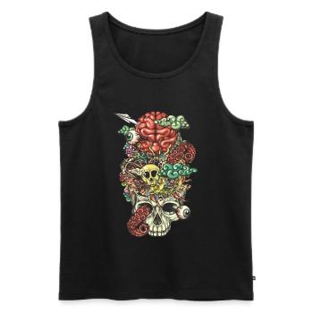 Brain Doodle - Men's Premium Organic Tank Top - black - Front - AI Model Male 178 light (178cm)
