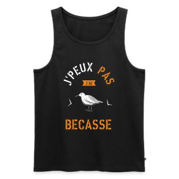 J Peux Pas J Ai Bécasse - Débardeur bio Premium Homme - noir - Devant - AI Model Male 178 light (178cm)