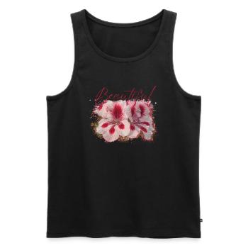 Beautiful Aura Flowers - Men's Premium Organic Tank Top - black - Front - AI Model Male 178 light (178cm)