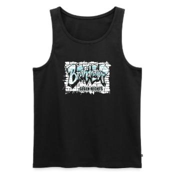 Brandmauer - Gegen Rechts, gegen Hetze - Männer Premium Bio Tank Top - Schwarz - Vorne - AI Model Male 178 light (178cm)