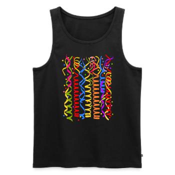 Karneval Fasching Kostüm Silvester Luftschlangen - Männer Premium Bio Tank Top - Schwarz - Vorne - AI Model Male 178 light (178cm)