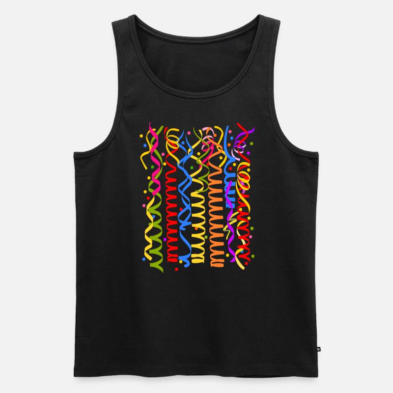 Karneval Fasching Kostüm Silvester Luftschlangen - Männer Premium Bio Tank Top - Schwarz