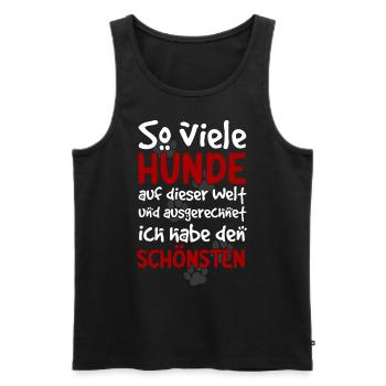 So viele Hunde auf der Welt - Lustiger Hundespruch - Männer Premium Bio Tank Top - Schwarz - Vorne - Michal (187cm)