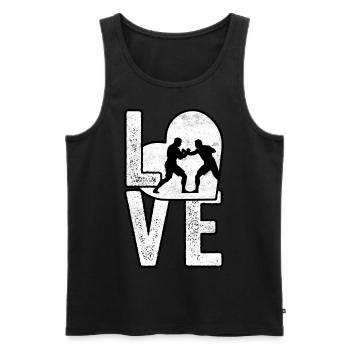 L’amour de la lutte - Débardeur bio Premium Homme - noir - Devant - AI Model Male 178 light (178cm)