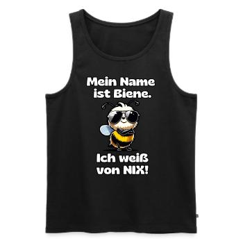 I know about NIX Bee - Men's Premium Organic Tank Top - black - Front - AI Model Male 178 light (178cm)
